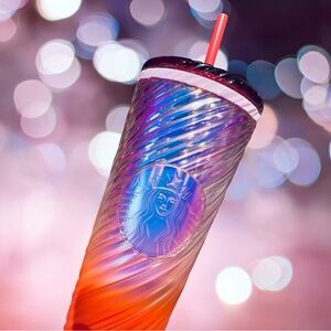 NEW Starbucks Sunrise Swirl Cold Cup 24oz Venti Tumbler RARE